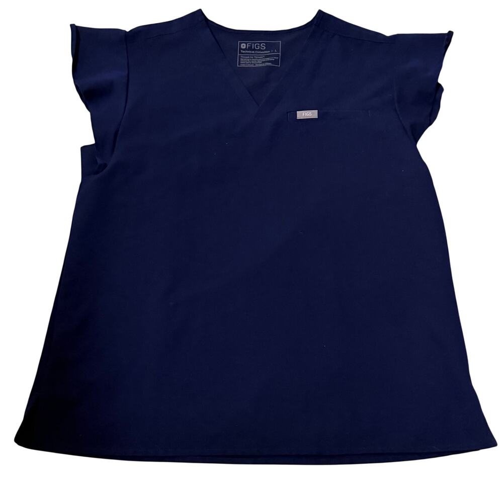 Figs navy natal flutter discontinued lightweight sz L nurse scrub top work dr